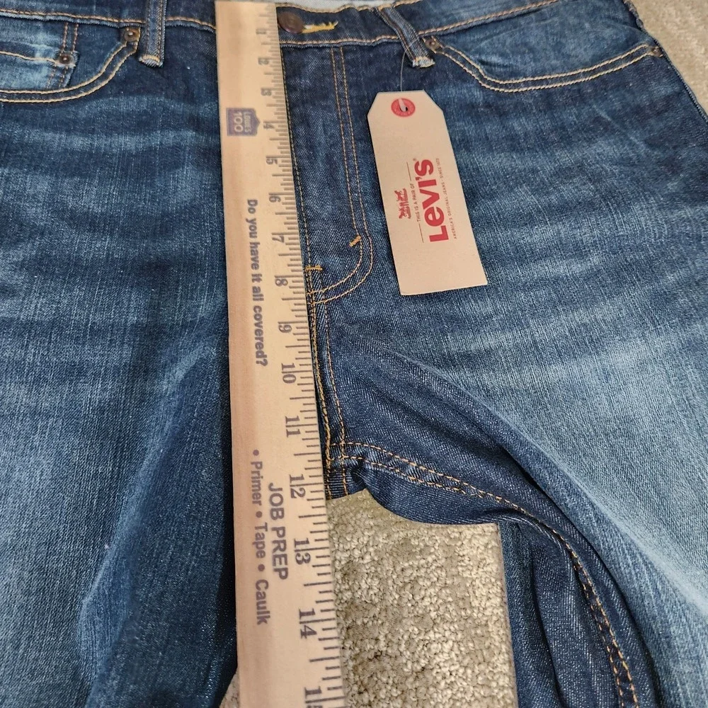 Levis 514 Jeans Men 38x30 Straight Leg Regular‎ Fit Whiskers Marble Blue Stretch